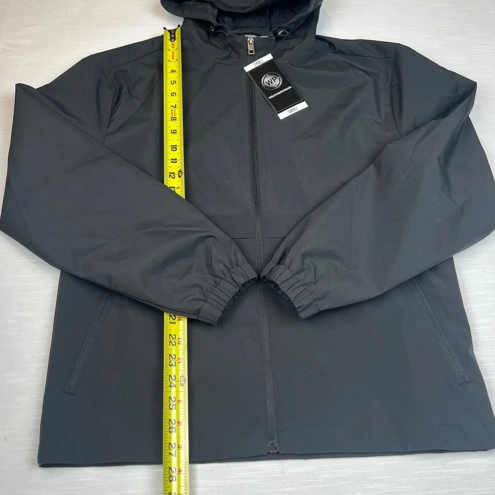 Weatherproof Men's Hooded Windbreaker Jacket Black S2670707SAM Small NWT